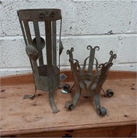 Two Decorative Metal Stands (Taller 54cm)