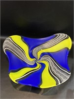 Stunning Art Glass Irregular Shape Console Bowl