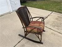WICKER AND BAMBOO ROCKING CHAIR