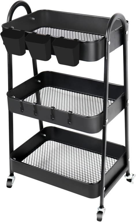 $28 3-Tier Rolling Utility Cart, Metal Kitchen