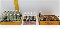 PEPSI COLA & COC COLA MINIATURE BOTTLES W/CRATES