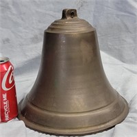 Cast brass bell with clapper has a bronze fi