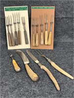 Antique Bone Handled Forks & Knives