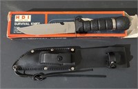 H.D.I. Survival Knife in box measures 11 inches