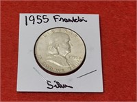 1955  Silver Franklin Half Dollar