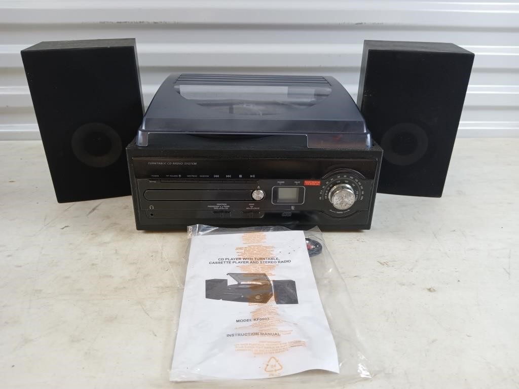 CD player with turn table AM/FM cassette new