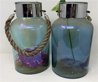 Rainbow Iridescent Glass Patio Lanterns