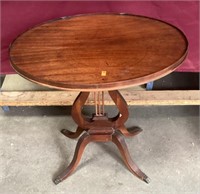 Vintage Mahogany Harp Oval Table