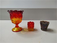 Vintage Amberina Glass & Carnival Glass
