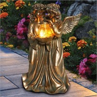 Gold Angel Garden Statue Outdoor Decor - 10x5