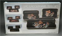 NOS 3 Pcs. Lacquerware Tray Set