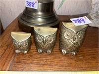 (3) Brass Owls