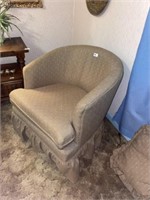 Beige Swivel Arm Chair