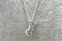 Sterling Silver Violin Shaped Pendant Necklace