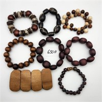 7 Wooden Stretch Bracelets