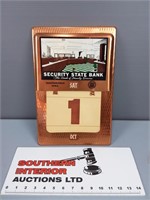Vintage Security State Bank Copper Calendar