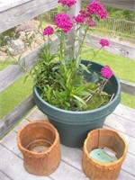 Large Planter and Faux Wood Planters