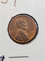 AU 1957 Wheat Penny