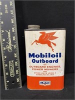 Vintage Mobil Oil Outboard Motor Oil Can