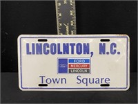 Vintage Lincolnton, NC Ford Dealer License Plate