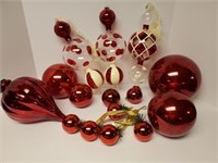 Glass Large Ornaments, Red