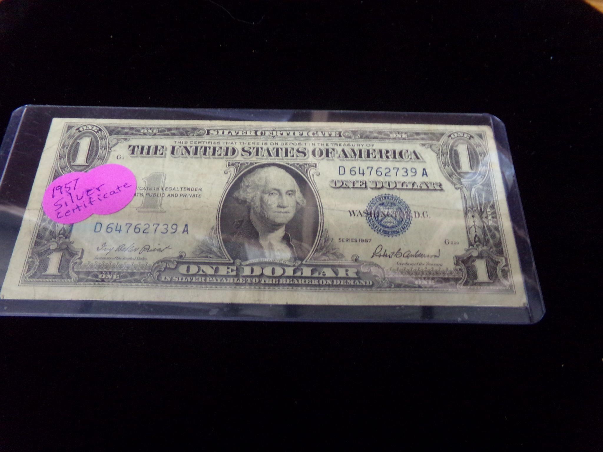 1957 silver certificate $1 bill