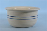 Darrell Taylor Blue Striped Pottery Bowl   Signed
