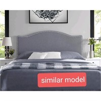 New HBYCTB14 headboard with nailhead, Light Grey,