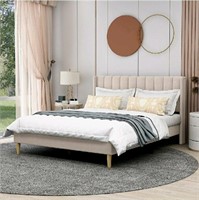 New AGARTT, Upholstered Platform Bed Frame, with H