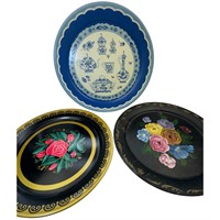 Lot of Decorative Serving Trays Hand-painted