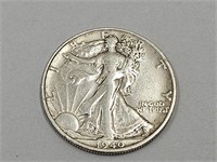 1940 S Silver Walking Half Dollar Coin