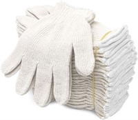 12 Pair String Knit Gloves  Cotton Poly  L