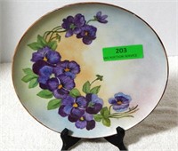 Hand-painted blue flower plate by Joni of