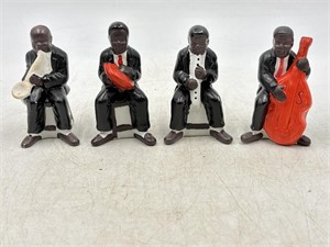 -4 piece black Americana, jazz band  Figurines