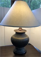 Beautiful Basketweave Texture Metal Lamp 31" H