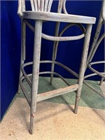 Pair of Tall Bentwood Stools with Scrumbled