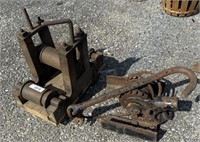 Antique Roll Press, Braided Cable Winch.