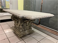 Ornate Concrete Patio Table on Base