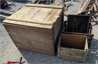 Primitive Wooden Advertising Crates, Large Wooden