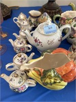 17 ASSORTED TEAPOTS - VARIOUS SIZES AND MFG'S.