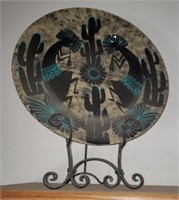 Decorative Kokopeli Plate Decor W/ Stand