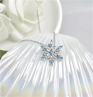 Sterling Silver Topaz Snow Flake Necklace