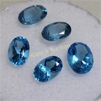 estate jewelry gemstone lot of 5 swiss blue topaz'