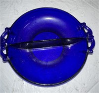 SMALL BLUE DIVIDED DISH