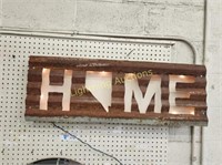 HANDMADE DISTRESSED "HOME" LIGHTED SIGN
