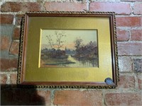 Watercolor Painting, Framed and Matted