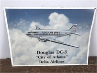 Delta Air Lines Douglas DC-3 Airplane Sign
