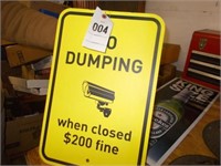 No Dumping When Closed Metal Sign, 12"Wx18"H