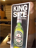King Size Heinekin Metal Sign, 10 1/2"Wx28"H