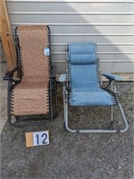 Two Folding Outdoor Recliners